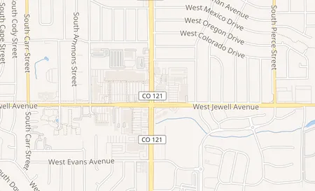 map of 636 Peoria St Ste B Aurora, CO 80011
