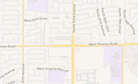 map of 8310 W. Thomas Rd, Ste 101 Phoenix, AZ 85037