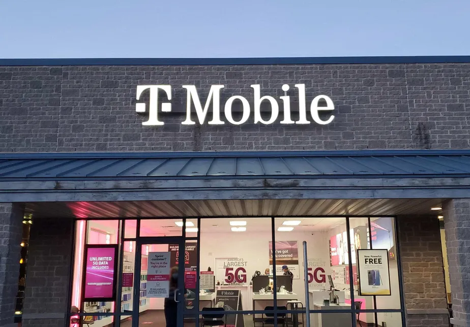Exterior photo of T-Mobile store at W M 43 Hwy & N M 37 Hwy, Hastings, MI