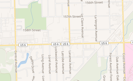 map of 5204 W 159th St Oak Forest, IL 60452