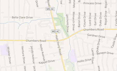 map of 10010 Halls Ferry Rd Ste G G Saint Louis, MO 63136