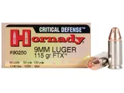 Hornady Critical Defense 9mm 115 Grain FTX - 25 Round Box 90250 | 90250