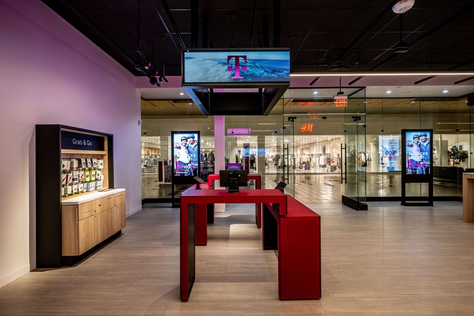 Interior photo of T-Mobile Store at Alderwood Mall, Lynnwood, WA