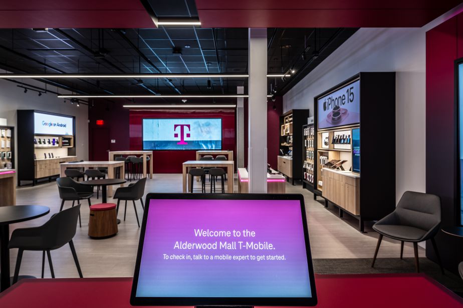 Interior photo of T-Mobile Store at Alderwood Mall, Lynnwood, WA