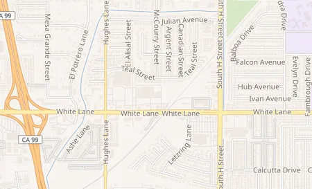 map of 2076 White Ln Bakersfield, CA 93304
