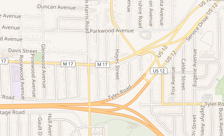 map of 1482 Ecorse Rd Ypsilanti, MI 48198