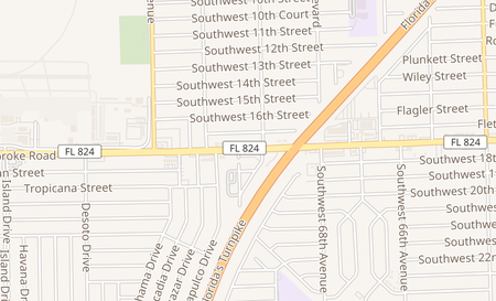 map of 6964 Pembroke Rd Pembroke Pines, FL 33023