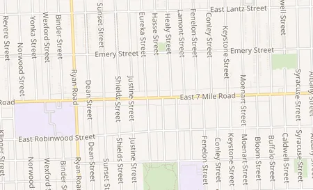 map of 4635 E 7 Mile Rd Detroit, MI 48234