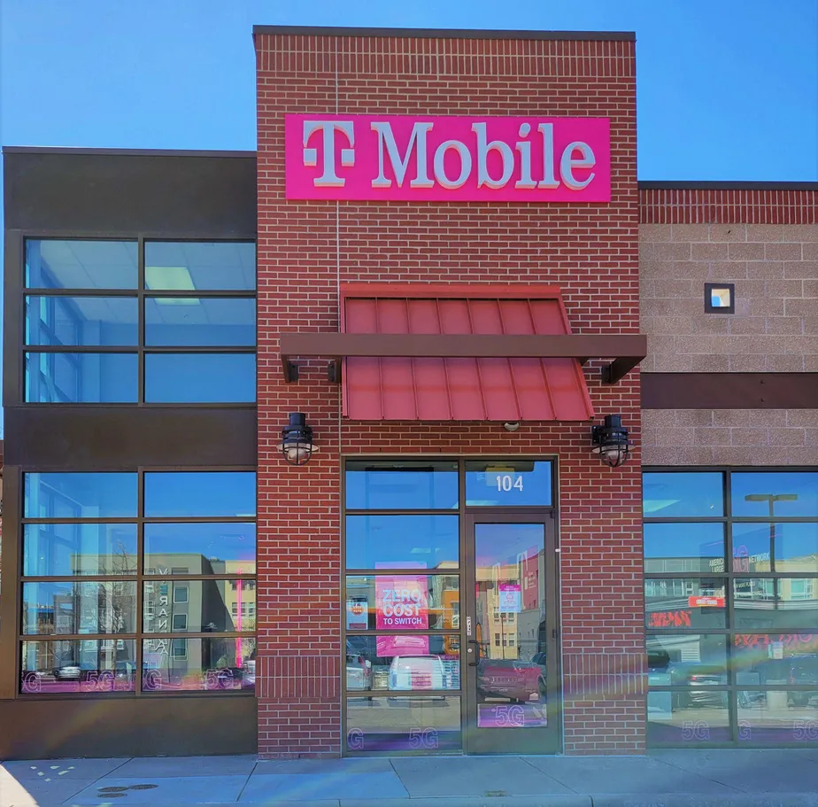 Exterior photo of T-Mobile store at E Hampden Ave & Valley Hwy, Denver, CO