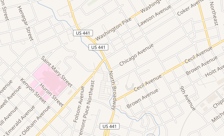 map of 2300 North Broadway Knoxville, TN 37917