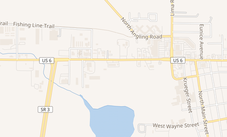 map of 633 W North St Kendallville, IN 46755