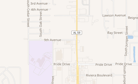 map of 159 W. 9th Ave Foley, AL 36535