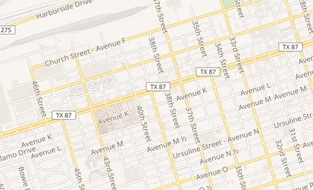 map of 3825 Broadway Galveston, TX 77550
