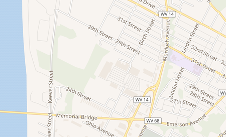 map of 180 Park Center Dr Parkersburg, WV 26101