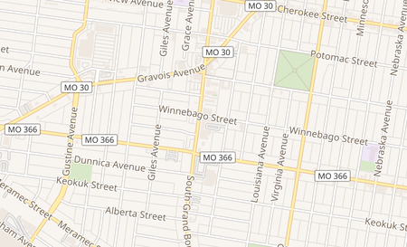map of 3706 S Grand Blvd Saint Louis, MO 63118