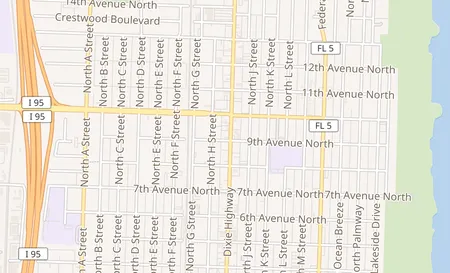 map of 901 N Dixie Hwy, Suite 12. Lake Worth, FL 33460