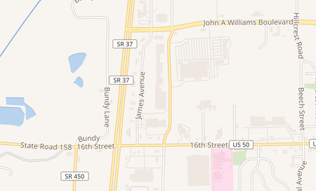 map of 1320 James Ave Bedford, IN 47421