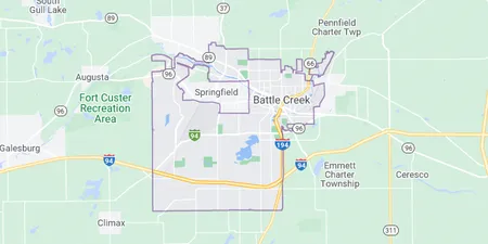 map of Battle Creek, MI 49068