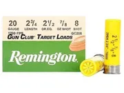 Remington Gun Club Target Load 20 Gauge, 2-3/4" 7/8 oz. #8 Shot, 25 Rounds 20235 | 20235