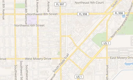map of 314 Washington Ave. Homestead, FL 33030