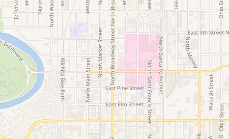 map of 308 E Murdock Wichita, KS 67214
