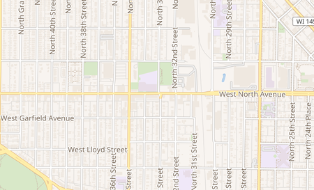 map of 3301 W North Ave Milwaukee, WI 53208