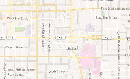 map of 513 E Front St Tyler, TX 75702