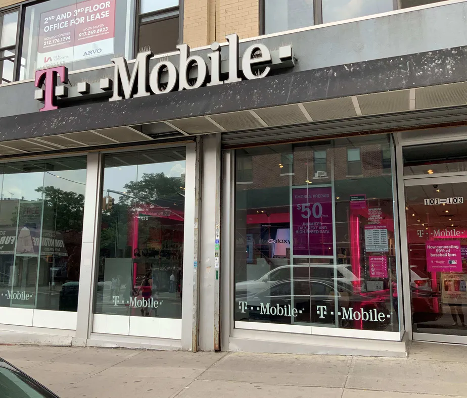 Exterior photo of T-Mobile store at E. Burnside & Morris Ave, Bronx, NY