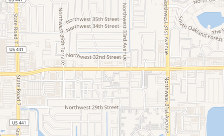 map of 3409 W Oakland Park Blvd Lauderdale Lakes, FL 33311