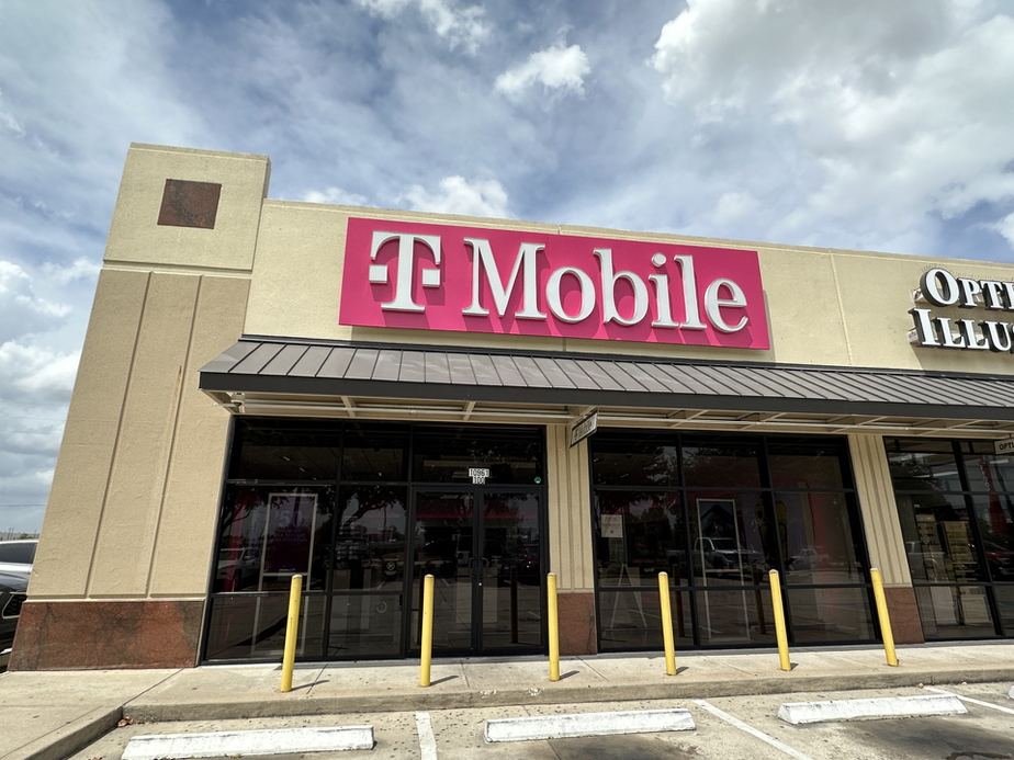 Exterior photo of T-Mobile Store at I-45 & West Rd, Houston, TX