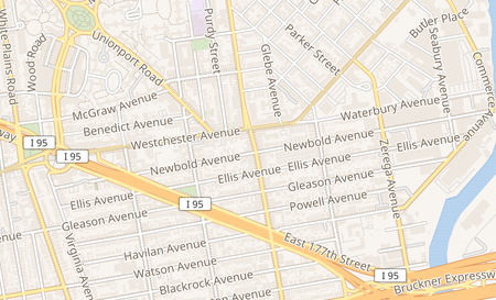 map of 1261 Castle Hill Ave Bronx, NY 10462