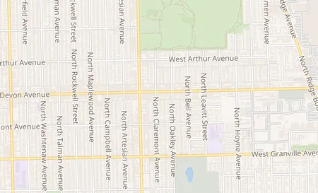 map of 2325 W Devon Ave Chicago, IL 60659