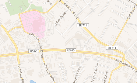 map of 10448 Midlothian Turnpike North Chesterfield, VA 23235