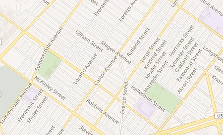 map of 6507 Castor Avenue Philadelphia, PA 19149