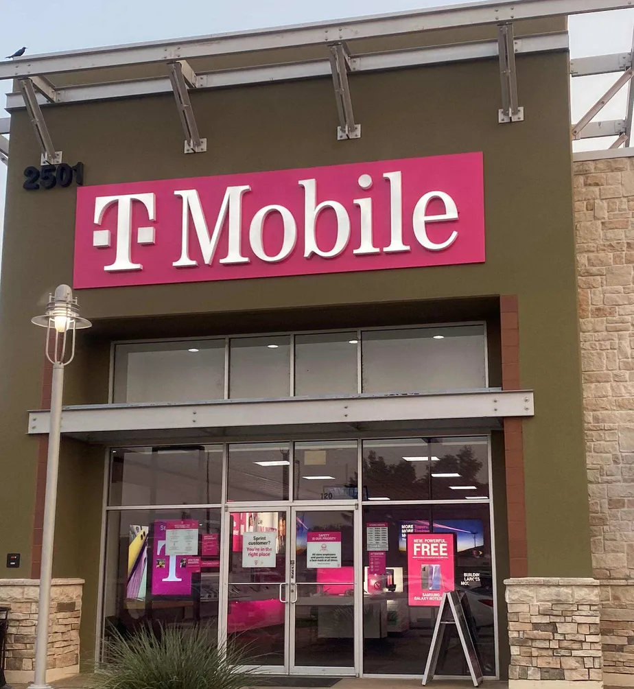 Exterior photo of T-Mobile store at W Interestate 20 & W Bardin Rd, Grand Prairie, TX