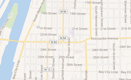 map of 1121 Garfield Ave. Bay City, MI 48708