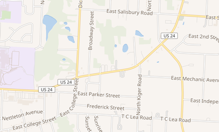 map of 1210 W 24 Hwy Independence, MO 64050