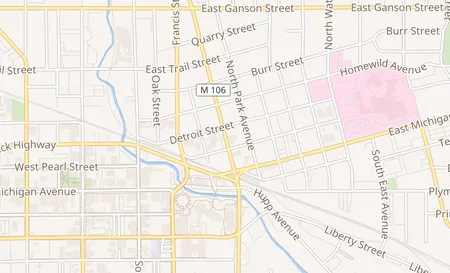 map of 254 Cooper Street Jackson, MI 49201