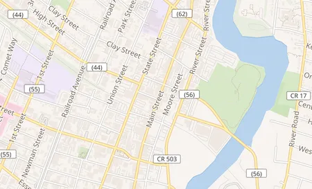 map of 215 1/2 Main St Hackensack, NJ 07601