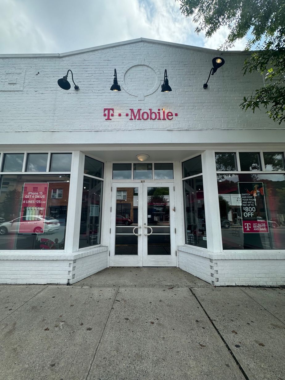 Exterior photo of T-Mobile Store at S Moger Ave & Main St, Mount Kisco, NY