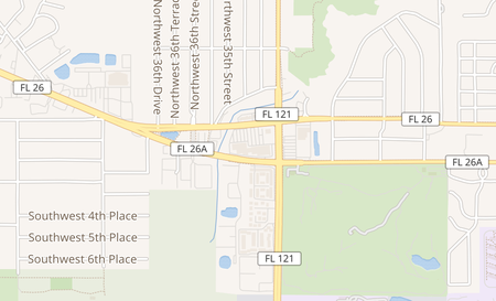 map of 3439 W University Ave Gainesville, FL 32607