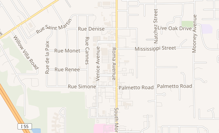 map of 1040 Roma Ave Ste C Hammond, LA 70403