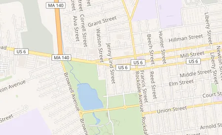 map of 982 Kempton St New Bedford, MA 02740