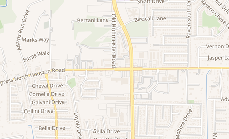 map of 13841 Cypress North Houston Cypress, TX 77429