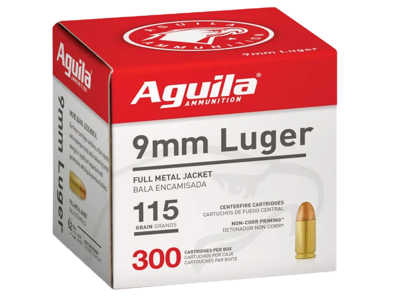 Aguila 9MM 115gr FMJ 300RD Bulk Pack 1E097700 - Aguila