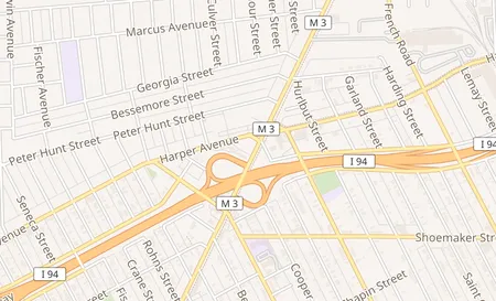 map of 9643 Gratiot Ave Detroit, MI 48213