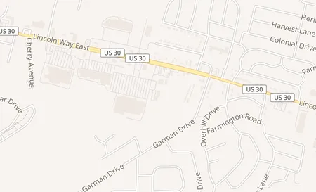 map of 1752 Lincoln Way East Chambersburg, PA 17202