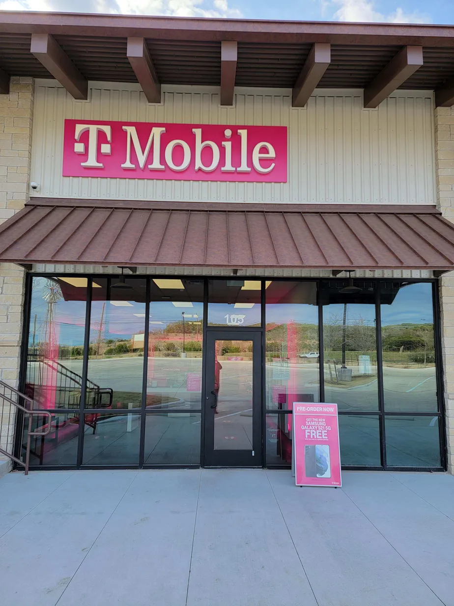 Exterior photo of T-Mobile store at Hwy 290 & Drifting Wind Run, Dripping Springs, TX