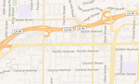 map of 7396 Broadway Lemon Grove, CA 91945