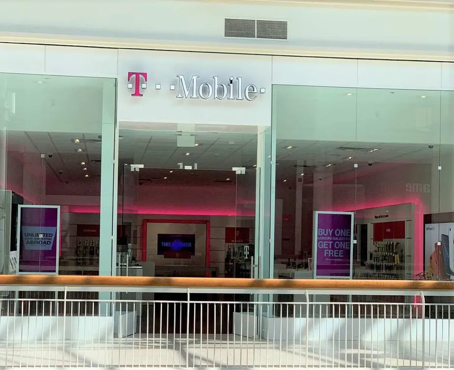 Exterior photo of T-Mobile store at Danbury Fair Mall, Danbury, CT